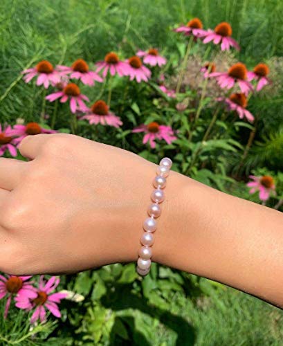 14K Gold AAAA Pink Freshwater Cultured Pearl Silk-Knotted Strand Bracelet with Fishhook Clasp - Choice of Pearl Size, Bracelet Length and Clasp Color2