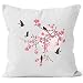 Produktbild Autiga Kissenbezug Kirschblüten Vögel Vogel Blumen Blüten Flower Cherry Tree Birds 40x40 Baumwolle weiß Pullover