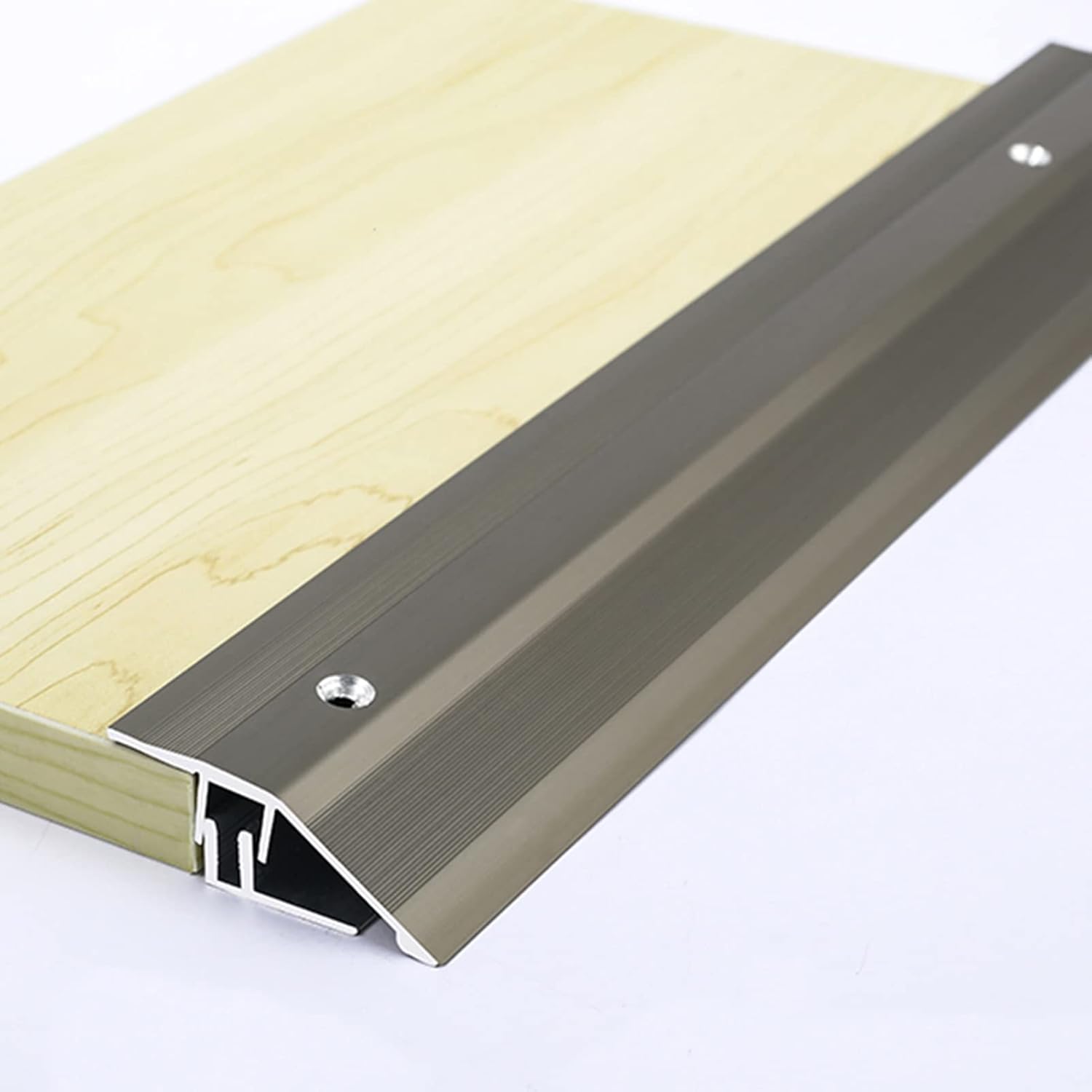 REMYS Doorway Uneven Floor Transition Strip, Floor Carpet Edge Transition Strip, Carpet to Tile Aluminum Threshold Strips, Basement Flooring Edge Transitions with Screws (Color : Gray), YUSAN2003468