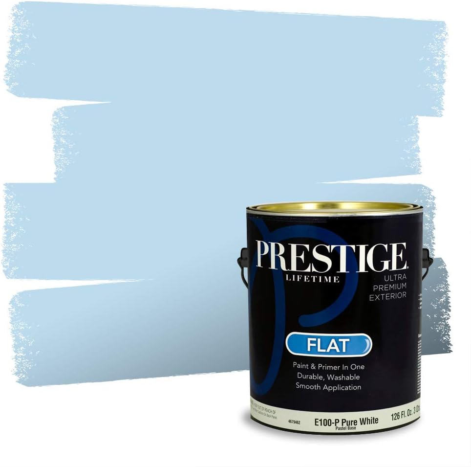 PRESTIGE Paints Exterior Paint and Primer In One, 1-Gallon, Flat, Comparable Match of Valspar* Clear Blue Sky*