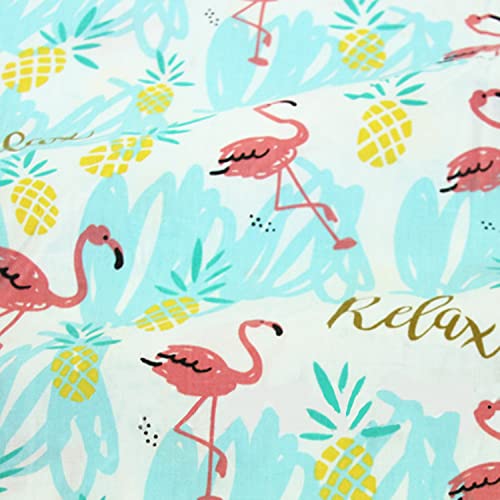 moonfarm 選べる13種 北欧 風 柄 生地 綿 ポリ 手芸 用 約1m×幅1.6m裁断済み (フラミンゴ)