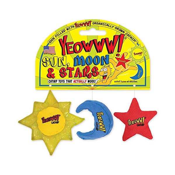 Duckyworld Yeoww Sun Moon and Stars (3 pcs) Katzenspielzeug mit Katzenminze, 400 g