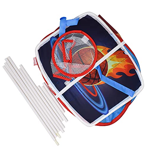 Large Basketball Sport Pop Up Ball Tent with Basketball Hoop and 20 Soft Balls for Toddler Kids - image 5