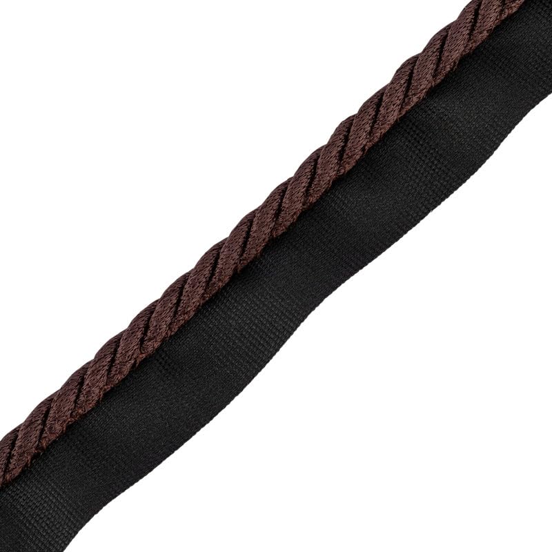 Flange Cord - 19mm Cotton Piping for Sewing, Cushions, Upholstery Ribbon Flanged Trim Cushion Sewing Thread Plait Furnishing Cushions (Chocolate, 1)