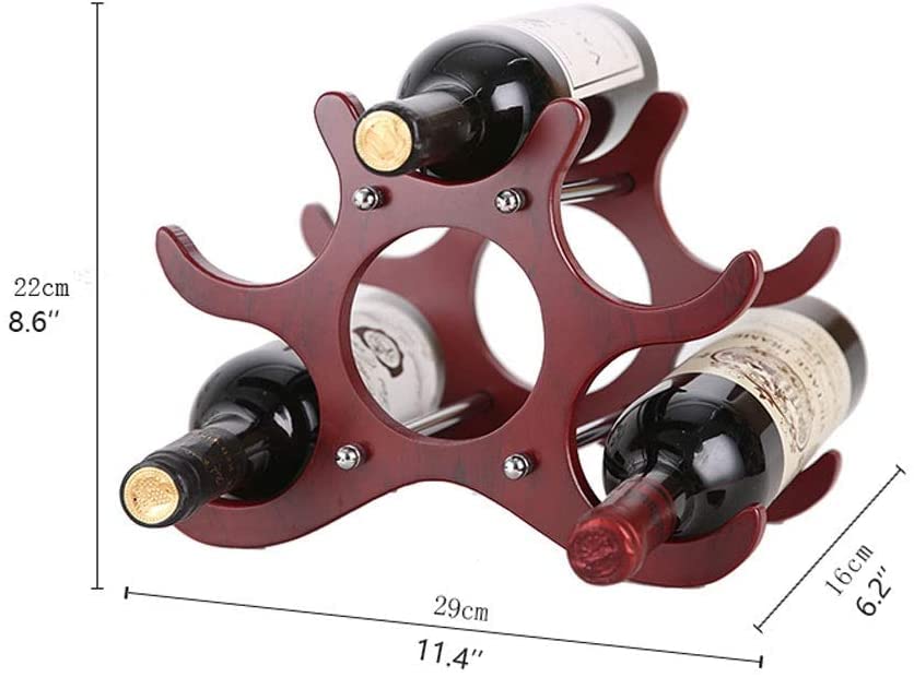 Soporte para 6 botellas de vino en madera sólida miniatura 2