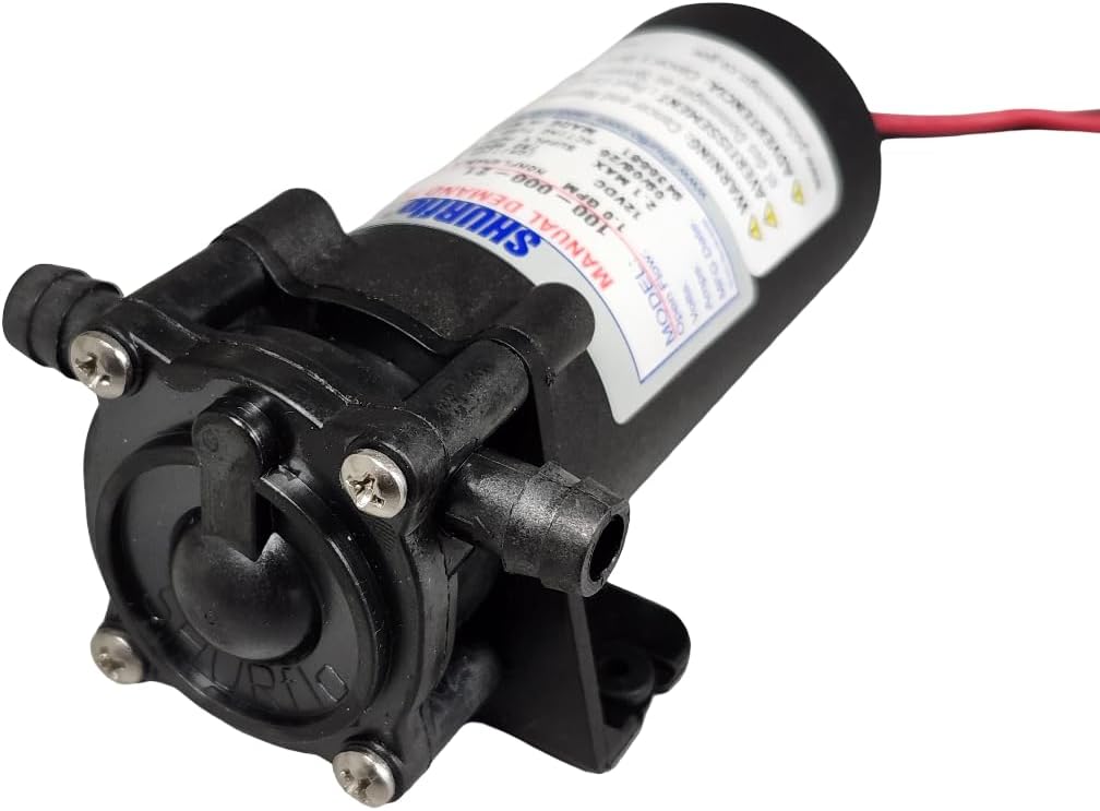 Pentair Shurflo 1 GPM Manual Demand Pump 3/8" Hose Barb, 12V, 20 PSI - 100-000-21