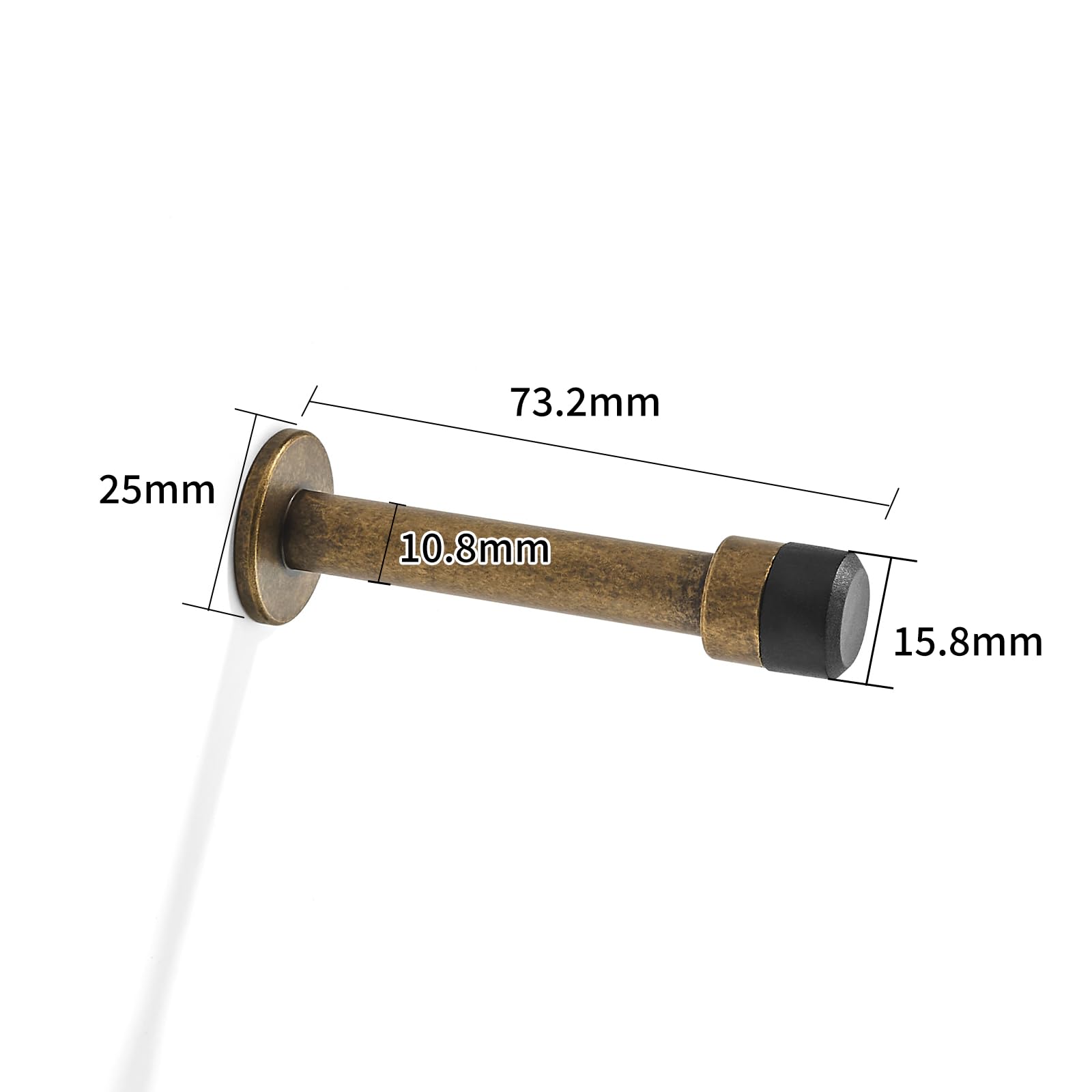 Khtumeware Fermaporta in ottone anticato di alta qualità, 7,6 cm, in solido metallo, confezione da 10 pezzi