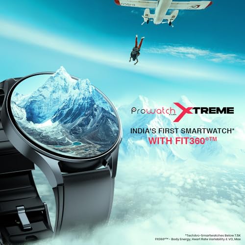 Image of ProWatch Xtreme with Enhanced Fitness Features - 1.43 inch AMOLED AOD Display | Inbuilt GPS Altimeter, Barometer & Compass | Corning Gorilla Glass 3 | Body Energy Features (Metal Strap)