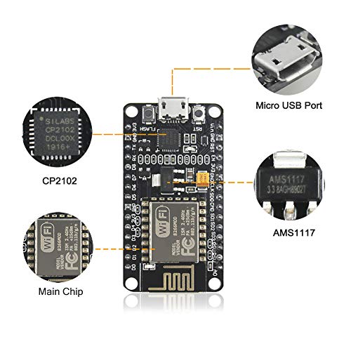KeeYees Development Board WiFi WLAN Wireless Module for ESP8266 NodeMCU ESP-12E Compatible with Arduino (1pc) - Thumbnail 4