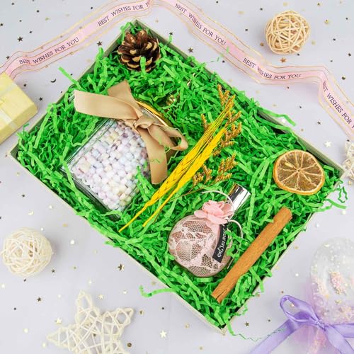Image of Caleihd Crinkle Cut Paper Shred Filler Gift Cushion Streamer Green
