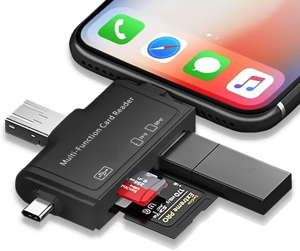 Micro SD Card Reader for Android Type C Lightning USB, Micro SD Card to USB Adapter, USB C SD Card Reader for Camera Memory Card Reader, 7 in 1 SD Card Reader for PC Phone Pads-image-4