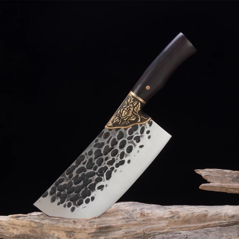 Meat Cleaver,Cleaver Knife 8 Inch Chinese Chef Knife 7Cr17MoV Steel Blade Sharp Cleaver Slicing Handmade Longquan Kitchen Knife For Cutting Vegetables Meat, LAMAJIGA5844