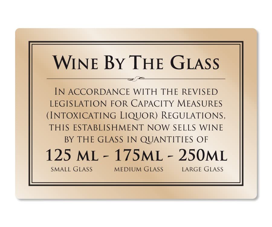 Essential Bar Licensing Sign Pack EMGLPK Pack 5 Pcs 25ml Pub Restaurant Catering Gold, 3x A4, 2x A5 - Image 4