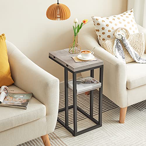 HOOBRO Beistelltisch, Klappbarer Sofatisch, C Form, Couchtisch – Ansicht 2
