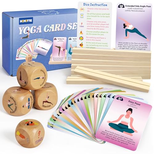 Homotte Yoga Cards with Wooden Dice