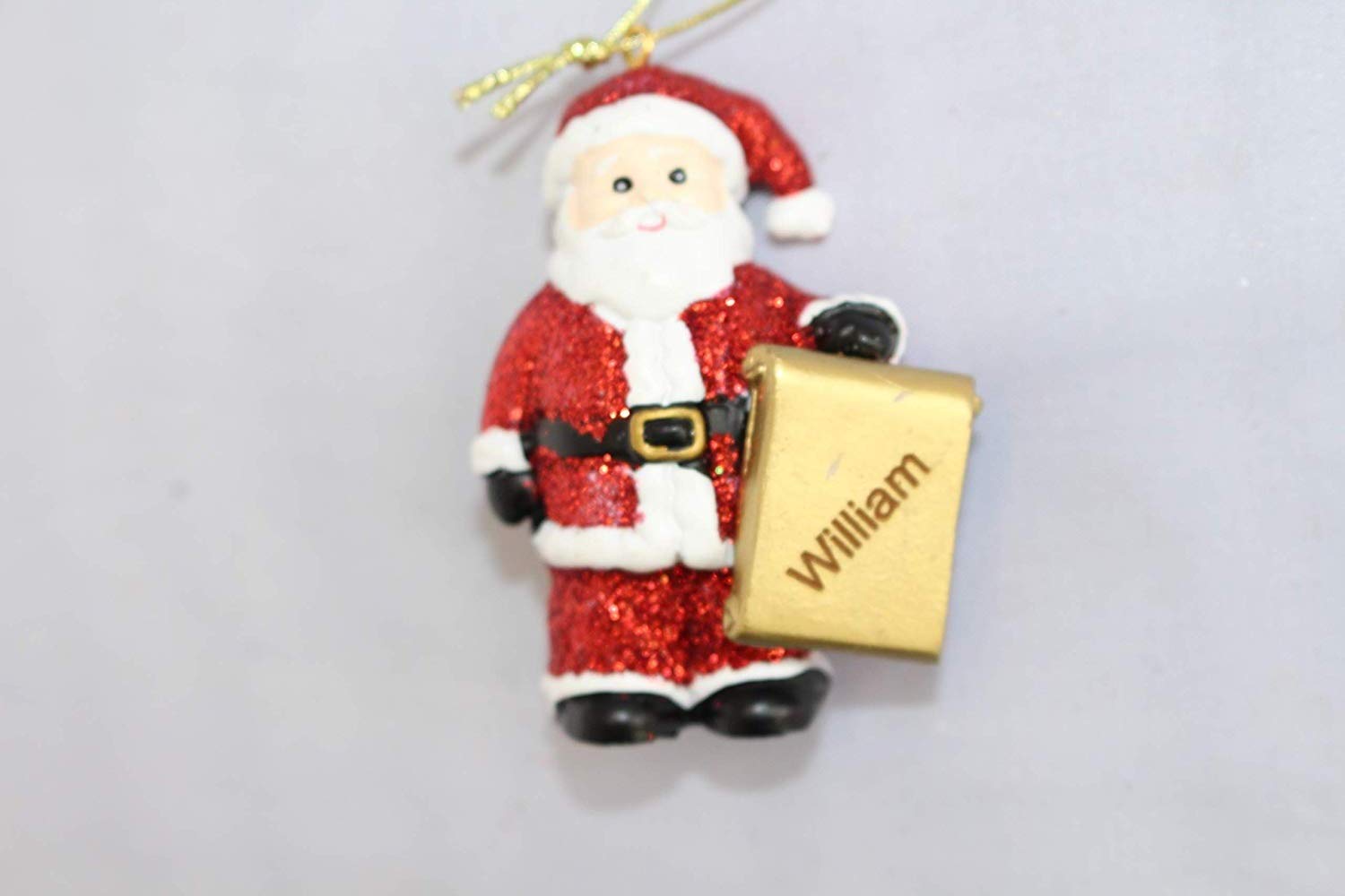 Chichi Gifts Personalised Cute Santa Father Christmas Tree Decoration Ornament Bauble with LASER ENGRAVED name
