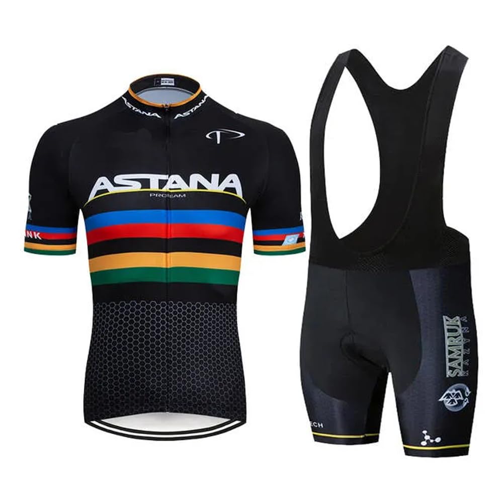 LIFE ESSENTIALS Hombres Jersey + Pantalones Cortos Mangas Cortas de Ciclismo Ropa Maillot Transpirable para Deportes al Aire Libre