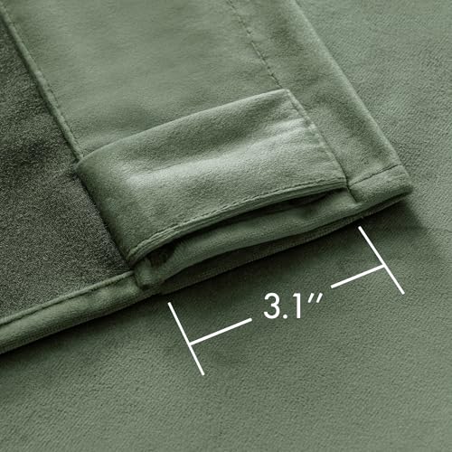 Image of MIULEE Sage Green Velvet Curtains 52x108 inches Luxury Blackout Curtains | Thermal Insulated, Super Soft Window Drapes for Bedroom Living Room, Rod Pocket & Back Tab