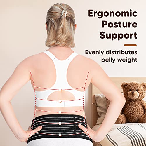 Keababies Maternity Belly Band For Pregnancy - Soft & Breathable Pregnancy Belly Support Belt - Pelvic Support Bands - Tummy Band Sling For Pants - Pregnancy Back Brace (Midnight Black, M/L) #TOP4