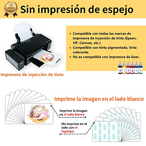 Miniatura 7 de Transourdream-Marca De Confianza,Imprescindible Para Fiesta,Papel Calcomanía Transparente Al Agua A4x10 Waterslide Decal Paper,Utilizado En Vasos, Velas, Cerámica, Etc.Es-6-10