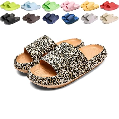 Orthoslipper Original Damen Herren Pummis Original für Damen Wolkenschuhe EVA Rutschfeste Badeschlappen (Leopard print Erwachsene Damen 38 Numerisch (von/bis) EU Schuhgrößensystem 39 M)