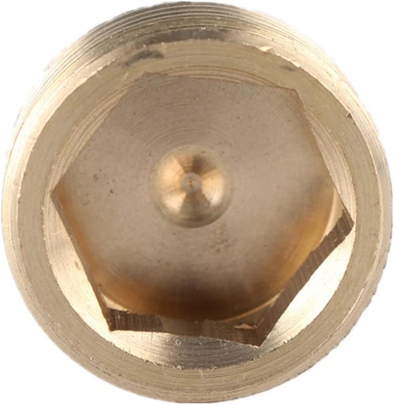 Brass Blanking Stop Caps, 4PCS Hex Head Socket End Cap Coupler, BSP Male Thread Brass Connector Adapter Pipe Fittings(3/8Inch)