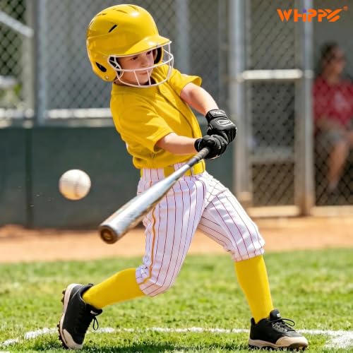 Image of WHIPPY Baseball Socks and Belt Combo Set Knee-High Softball Socks & Adjustable Elastic Belt for Kids Youth Adult