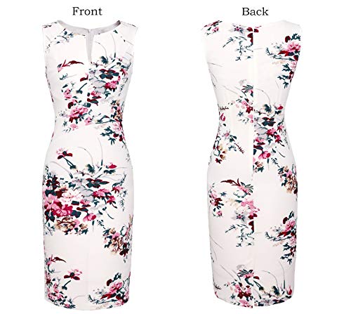 Image of VFSHOW Womens Front Zipper Work Business Office Bodycon Dress Elegant Professional Career Church Party Pencil Sheath Dress