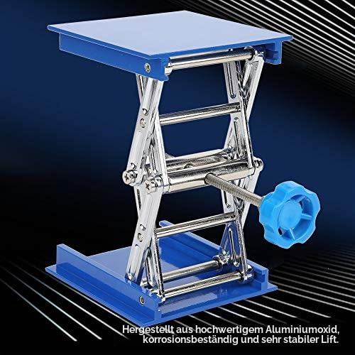 Labor Hebebühne, Blau Galvanisiertes Aluminium Labor Hebeplattform Ständer Rack Scissor Jack Lifter (100 * 100 * 160mm)