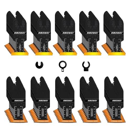 AMZWEI 100PCS Oscillating Tool Blades, Titanium & HCS Oscillating Saw