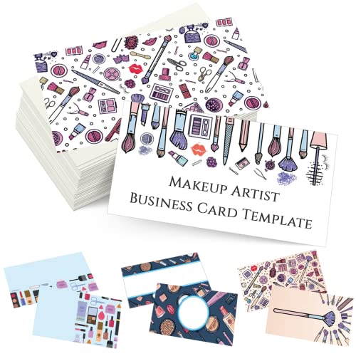 Custom Business Cards Personalized Business Cards for Small Business 300gsm Matte Paper Front & Back Sides Printed 3.5" x 2" - Makeup Artist Template