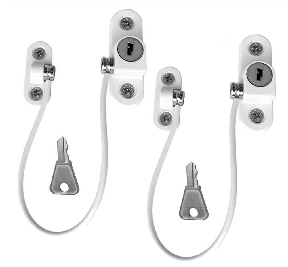 Buy 4 X UPVC Cable Window Door Restrictor, Child Safety Lock, Window