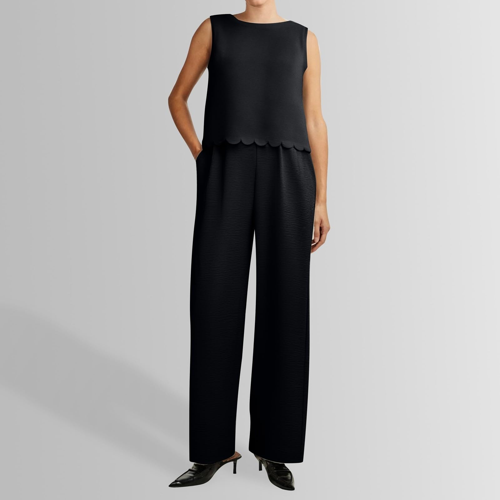 Survêtement pour femme - Grandes tailles - Baggy - Élégant - Été - Long - 2 pièces - Taille courte - Yoga - Avec pantalon - Combinaison de loisirs - Léger - 2 pièces - Vêtement de sport pour femme