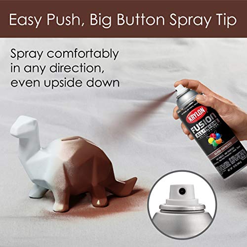 Image of Krylon Fusion All-In-One Adhesive Spray Paint for Indoor /Outdoor Use, 12 oz, Espresso