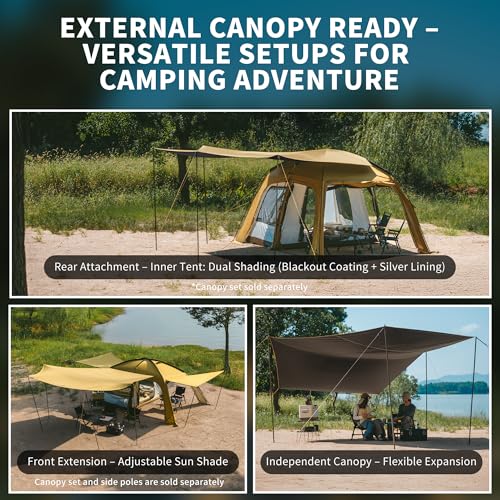 Image of Naturehike Dune Hot Tent with Stove Jack,Double Layer 4 Season Tent,Waterproof 2-4 Person Tents for Camping