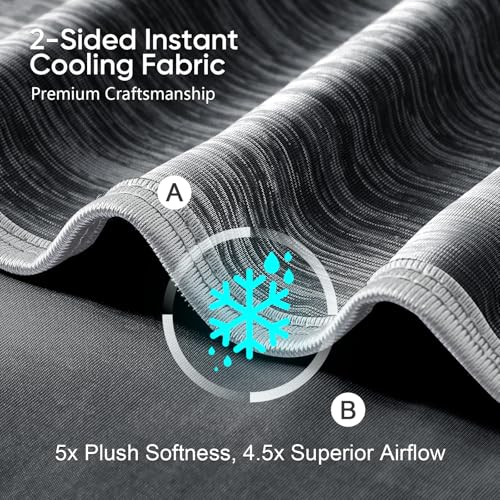 Image of KMUSET Cooling Blanket Full Size(80 inchx90 inch, Double Sided Summer Cooling Blankets for Hot Sleepers & Night Sweats, Lightweight Blanket for Sofa Bed Couch, Room Decor, Gifts for Women Charcoal Black