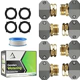 DBR Tech Garden Hose Repair Kit, Male and Female Solid Aluminum Alloy Connectors, Heavy-Duty Rust Re