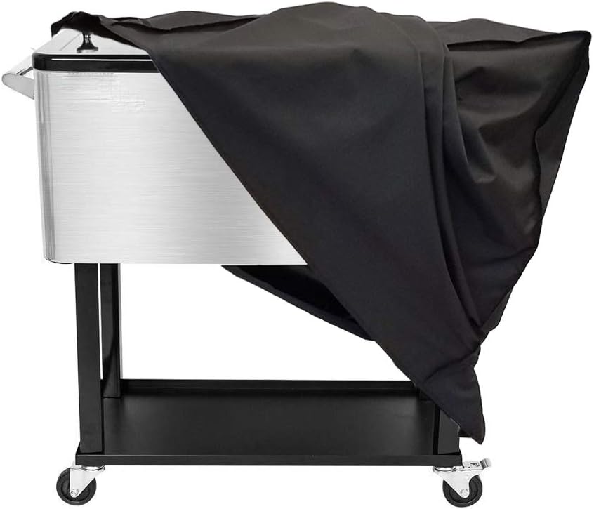 Lmeison Cooler Cart Cover, Universal Cooler Cover for 80-100 Qt Cooler Cart, Patio Rolling Ice Chest Cooler Up to 36L x 19.5W x 31.5H, Weatherproof, Waterproof, UV-Resistant