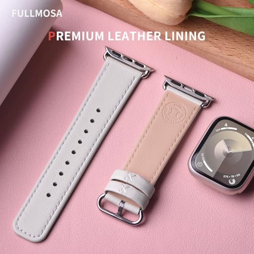 Image of Fullmosa Compatible Apple Watch Band 49 /46 /45 /44 /42 /41 /40Premium Genuine Leather Replacement Strap, Compatible with Apple Watch Series Ultra3 /2 /1 SE3 /2 /1 11 /10 /9 /8 /7 /6 /5 /4 for Men and Women