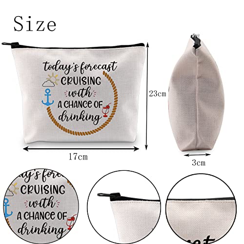 Cruise Themed Gift Cruise Boat Cocktails Friends Groups Cruise Cosmetic Bag Girls Weekend Gift (Today's Forecast UK) - Image 2