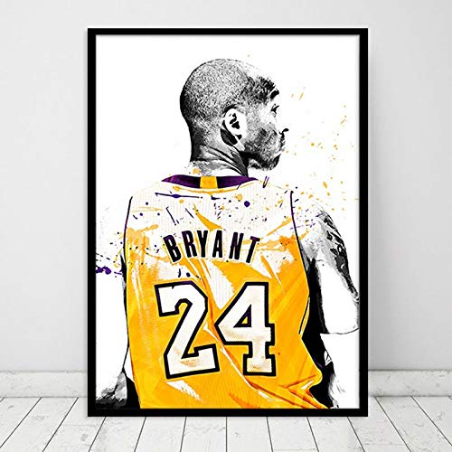Mengyun Store Kobe Bryant Poster Wall Art Canvas Painting Print Nordic Basketball Player Wall Pictures For Boys Bedroom No Frame B297(50X70Cm)