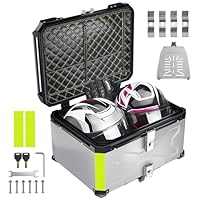 Top Case Moto 57L – Coffre Universel ABS, Imperméable, Avec Serrure, Dossier Et Plaque De Fixation, Pour Scooter Et Moto