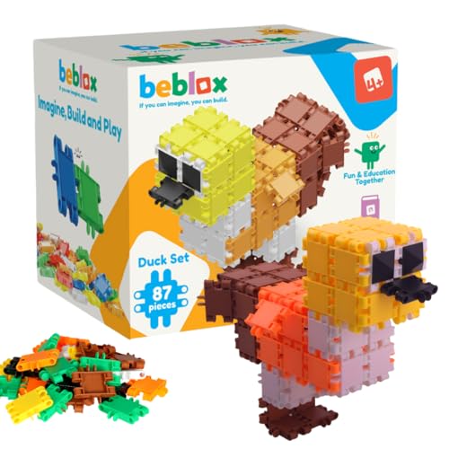 BEBLOX Building Blocks for Kids - Duck Set - 87-Piece
