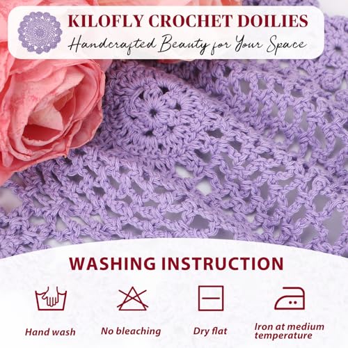 Napperons en dentelle kilofly violet pour table de thé et café - 8