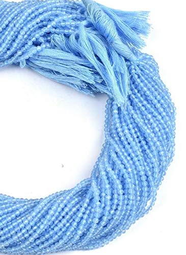 Calcédoine bleue facettes perles rondelle 5mm pour fabrication bijoux DIY