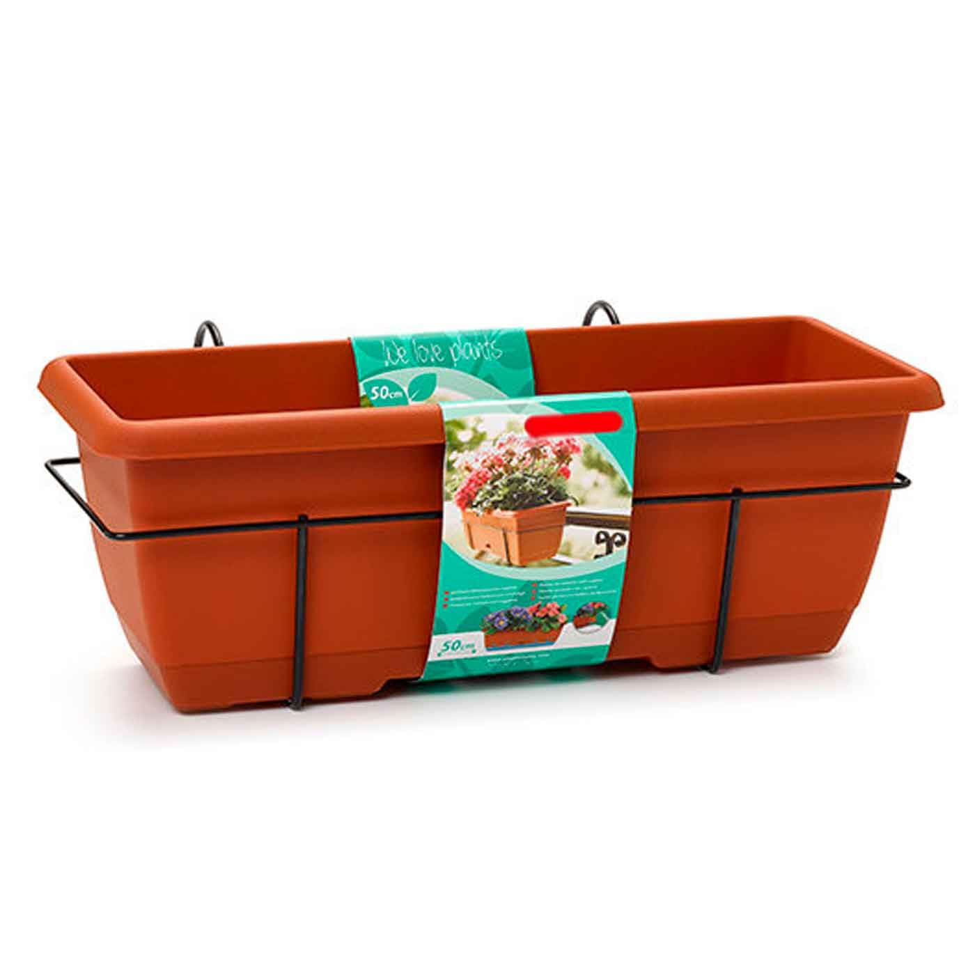 Jardinera Exterior 10L Soporte Maceta Con Soporte Para Balcón - Jardinera  Rectangular Con Plato Integrado, 10L, Color Marrón, Ideal Para Plantas  Maceta Exterior 50cm, image size:1400x1400