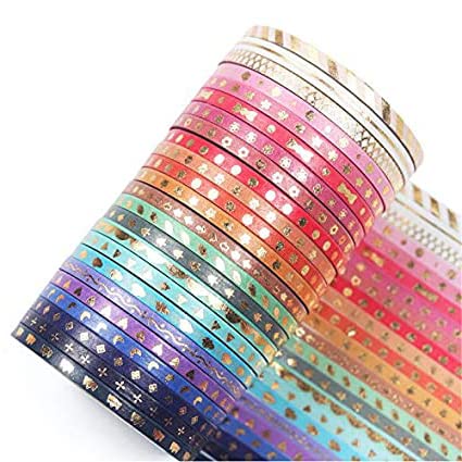 HASTHIP® Scrapbook Washi Tape Craft Supplies 3mm Wide for DIY Decorative Craft,Gift Wrapping, 24rolls 3mm 5M