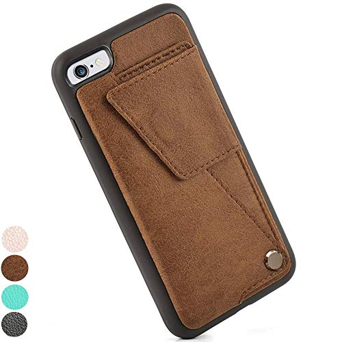 iPhone 6s Wallet Case, ZVEdeng iPhone 6 Case with Card Holder, iPhone 6 Case for Men, PU Leather Shockproof Cover Case with Card Slot Holder - Brown