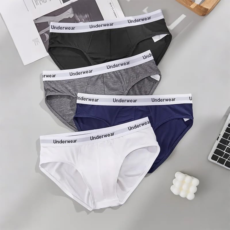 4Pcs Men's Underwear, Comfortable Breathable Suitable for Long Term Wear Multiple Colors Available