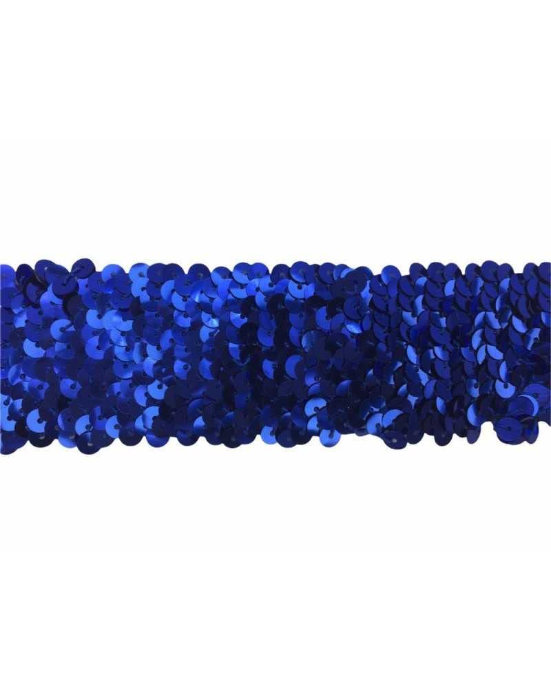 Nastro Elastico Con Paillettes - 5 File, Per Costumi Danza E Decorazioni, Blu - Foto 10